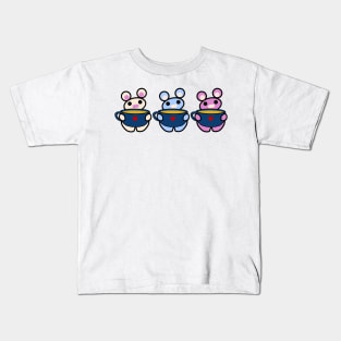 Three Chibis (Tea) Kids T-Shirt